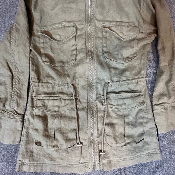 Avec Les Filles Military Army‎ Style Linen Jacket Olive Green Women's Size S - Picture 2 of 9